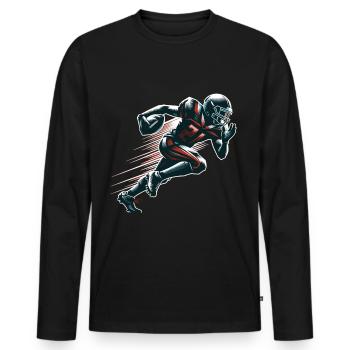 Footballspieler American Football Quarterback - Männer Premium Bio Langarmshirt - Schwarz - Vorne - Nico (187cm)