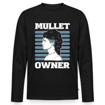 Mullet Propriétaire Coiffure Mullet Pride - T-shirt manches longues Premium bio Homme - noir - Devant - Nico (187cm)