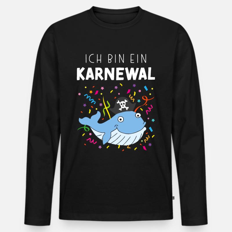 Ich bin ein Karnewal Karneval Konfetti Piraten - Männer Premium Bio Langarmshirt - Schwarz