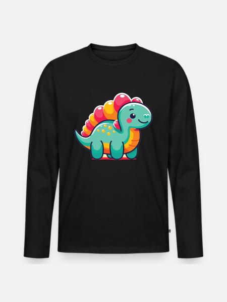 Dinosaur Baby Dindinosaur Kids - Men's Premium Organic Long Sleeve Shirt - black