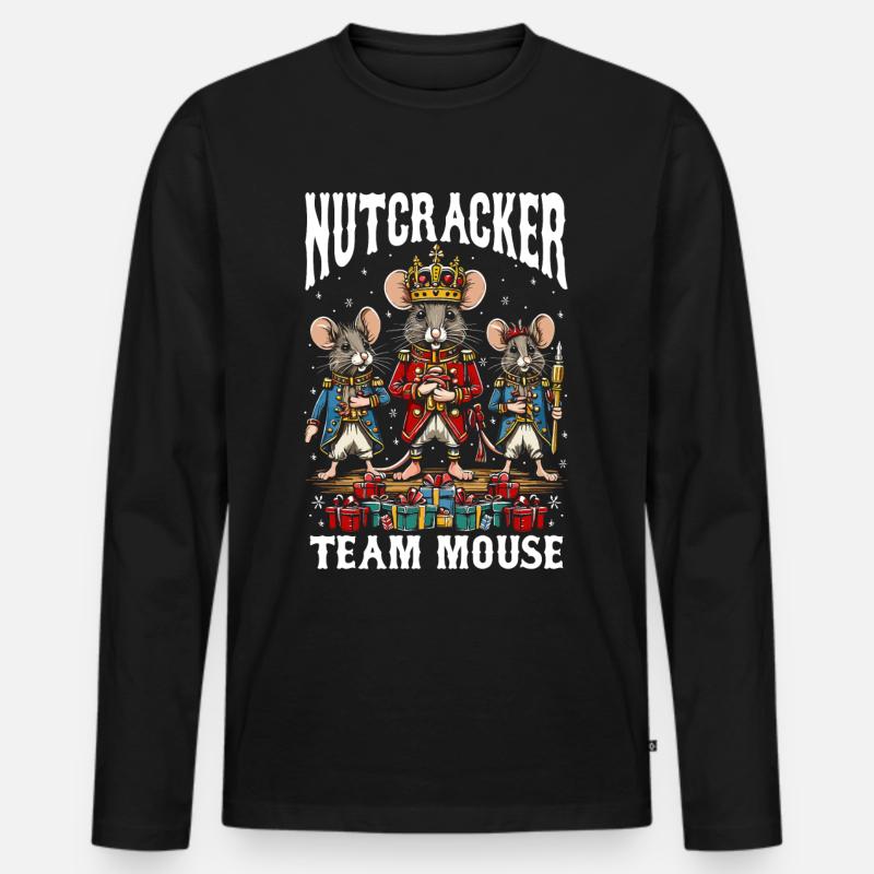 Nutcracker Team Mouse - Männer Premium Bio Langarmshirt - Schwarz
