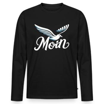 Par Moin - T-shirt manches longues Premium bio Homme - noir - Devant - Nico (187cm)