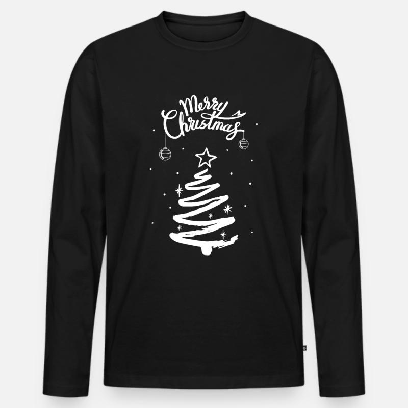 frohe weihnachten - Männer Premium Bio Langarmshirt - Schwarz