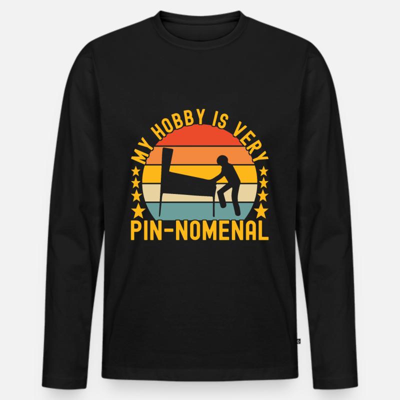 Pinball Flipper - Männer Premium Bio Langarmshirt - Schwarz