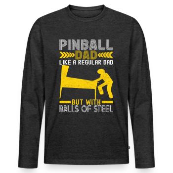Pinball Flipper - Männer Premium Bio Langarmshirt - Anthrazit meliert - Vorne - Nico (187cm)