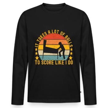 Pinball Flipper - Männer Premium Bio Langarmshirt - Schwarz - Vorne - Nico (187cm)