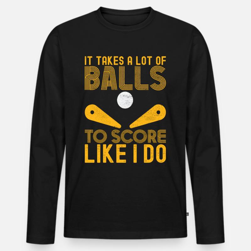 Pinball Flipper - Männer Premium Bio Langarmshirt - Schwarz
