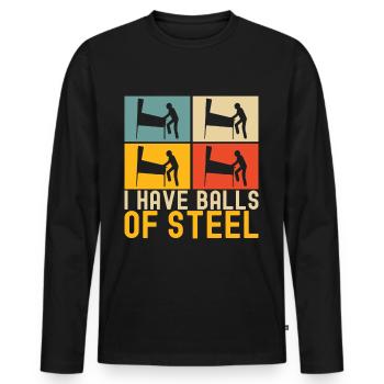 Pinball Flipper - Männer Premium Bio Langarmshirt - Schwarz - Vorne - Nico (187cm)
