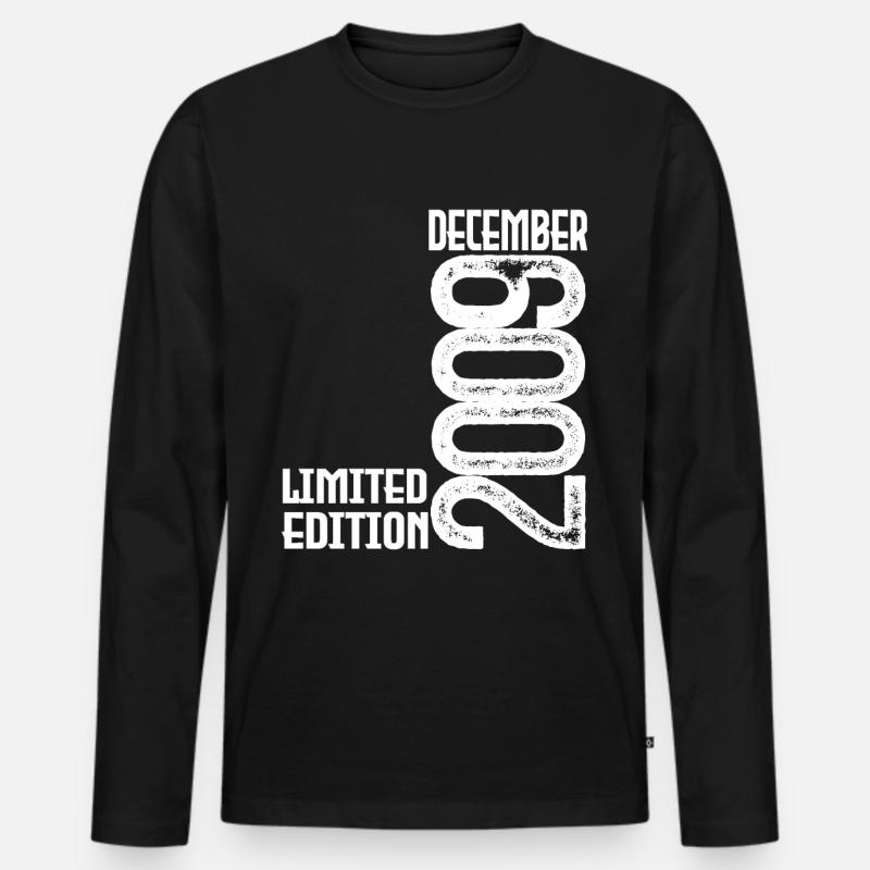 Geburtstagsgeschenk Dezember 2009. Dezember 2009. - Männer Premium Bio Langarmshirt - Schwarz