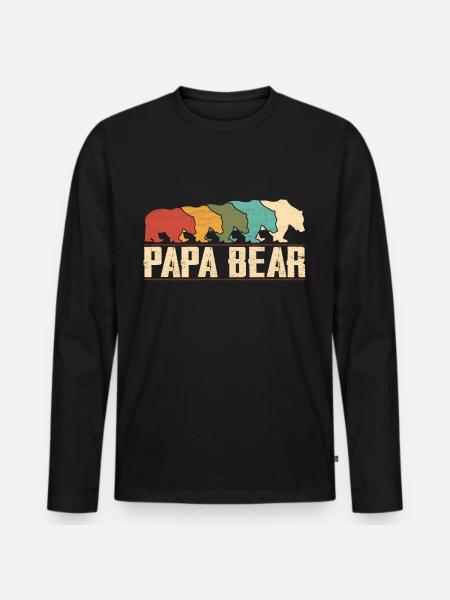 Papa Bear - Men's Premium Organic Long Sleeve Shirt - black