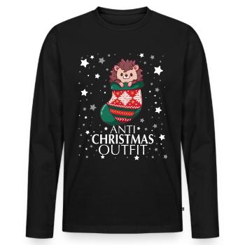 Anti Noël - T-shirt manches longues Premium bio Homme - noir - Devant - Nico (187cm)