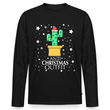 Tenue anti-Noël - T-shirt manches longues Premium bio Homme - noir - Devant - Nico (187cm)