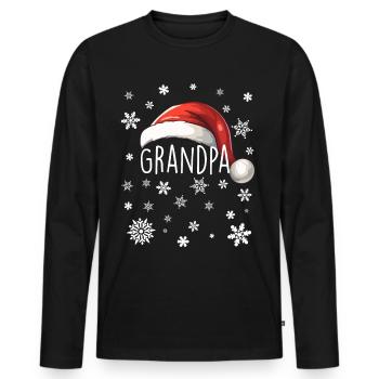 Christmas Outfit Merry Christmas Merry Christmas - Men's Premium Organic Long Sleeve Shirt - black - Front - Nico (187cm)