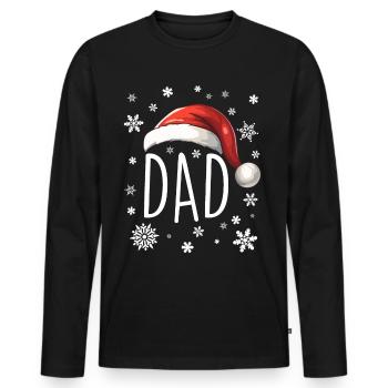 Christmas Outfit Merry Christmas Merry Christmas - Men's Premium Organic Long Sleeve Shirt - black - Front - Nico (187cm)