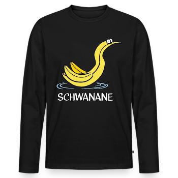 Schwanane - Männer Premium Bio Langarmshirt - Schwarz - Vorne - Nico (187cm)