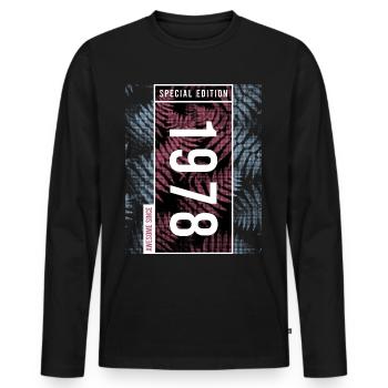 Special Edition 1978 Birthday Urban Graphic - Men's Premium Organic Long Sleeve Shirt - black - Front - Nico (187cm)