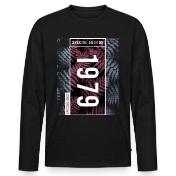 Special Edition 1979 Birthday Urban Graphic - Men's Premium Organic Long Sleeve Shirt - black - Front - Nico (187cm)