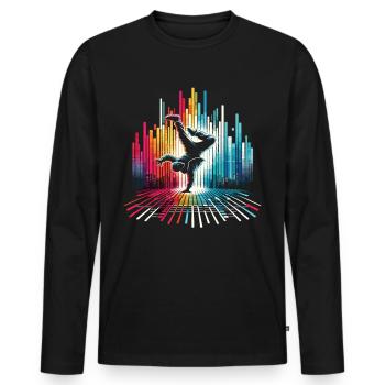 Breakdance Breakdancer Breakdance Kinder - Männer Premium Bio Langarmshirt - Schwarz - Vorne - Nico (187cm)