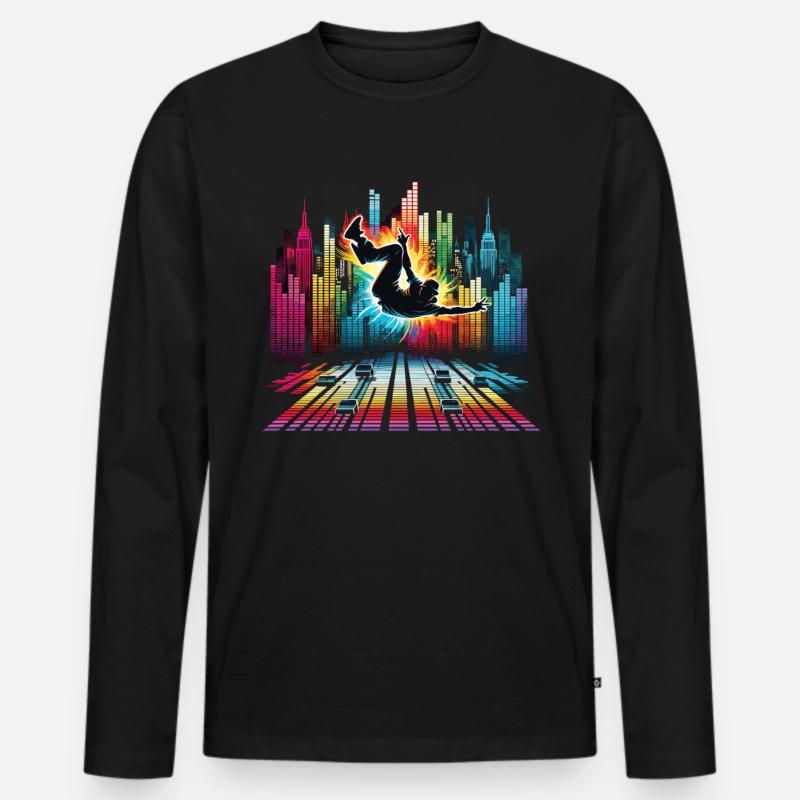 Breakdance Breakdancer Breakdance Kinder - Männer Premium Bio Langarmshirt - Schwarz