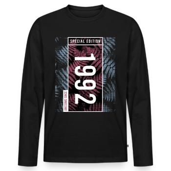 Special Edition 1992 Birthday Urban Graphic - Men's Premium Organic Long Sleeve Shirt - black - Front - Nico (187cm)