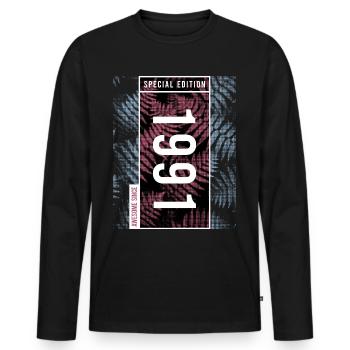 Special Edition 1991 Birthday Urban Graphic - Men's Premium Organic Long Sleeve Shirt - black - Front - Nico (187cm)