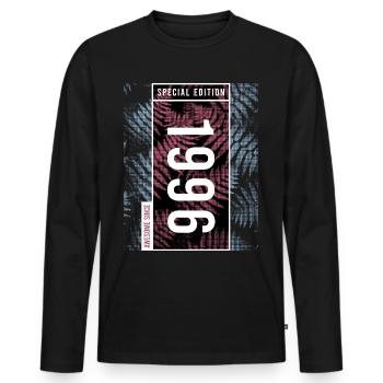 Special Edition 1996 Birthday Urban Graphic - Men's Premium Organic Long Sleeve Shirt - black - Front - Nico (187cm)