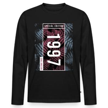 Special Edition 1997 Birthday Urban Graphic - Men's Premium Organic Long Sleeve Shirt - black - Front - Nico (187cm)
