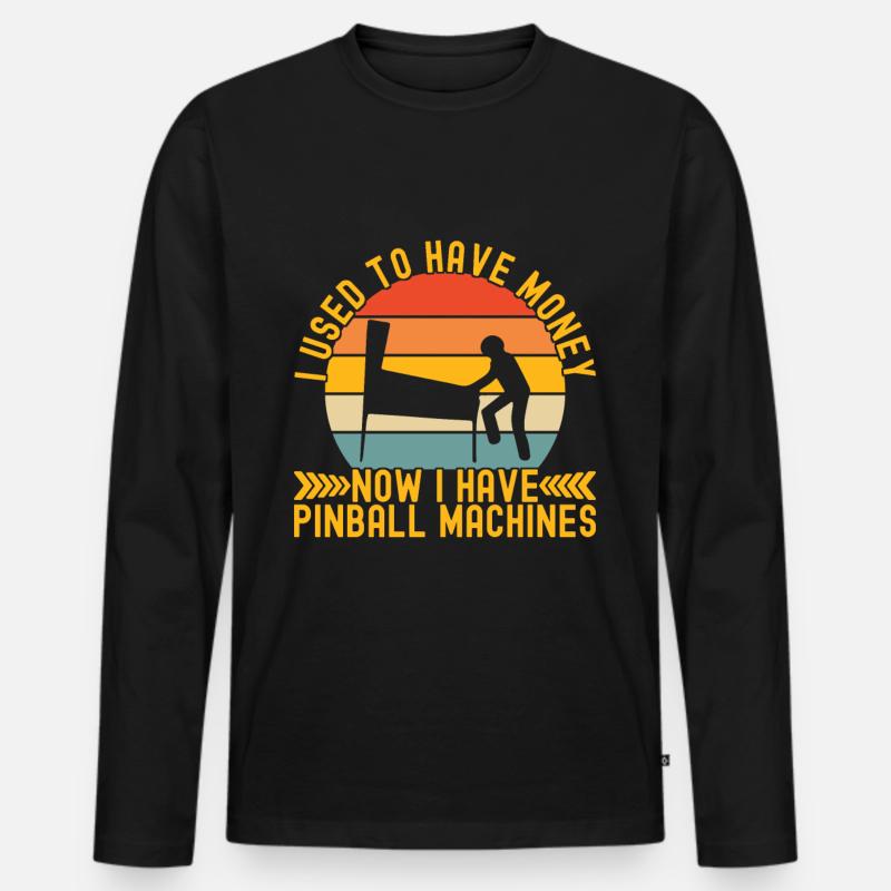 Pinball Flipper - Männer Premium Bio Langarmshirt - Schwarz