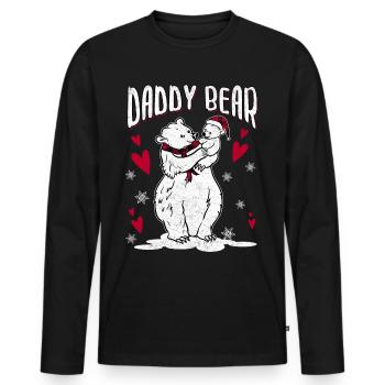Daddy Bear - Männer Premium Bio Langarmshirt - Schwarz - Vorne - Nico (187cm)
