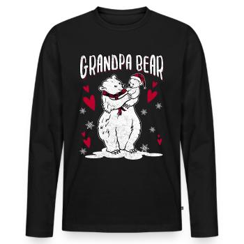Grand-père ours - T-shirt manches longues Premium bio Homme - noir - Devant - Nico (187cm)