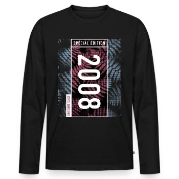 Special Edition 2008 Birthday Urban Graphic - Men's Premium Organic Long Sleeve Shirt - black - Front - Nico (187cm)