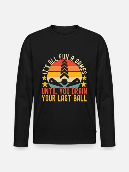 Pinball Flipper - Men's Premium Organic Long Sleeve Shirt - black