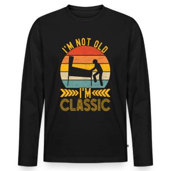 Pinball Flipper - T-shirt manches longues Premium bio Homme - noir - Devant - Nico (187cm)