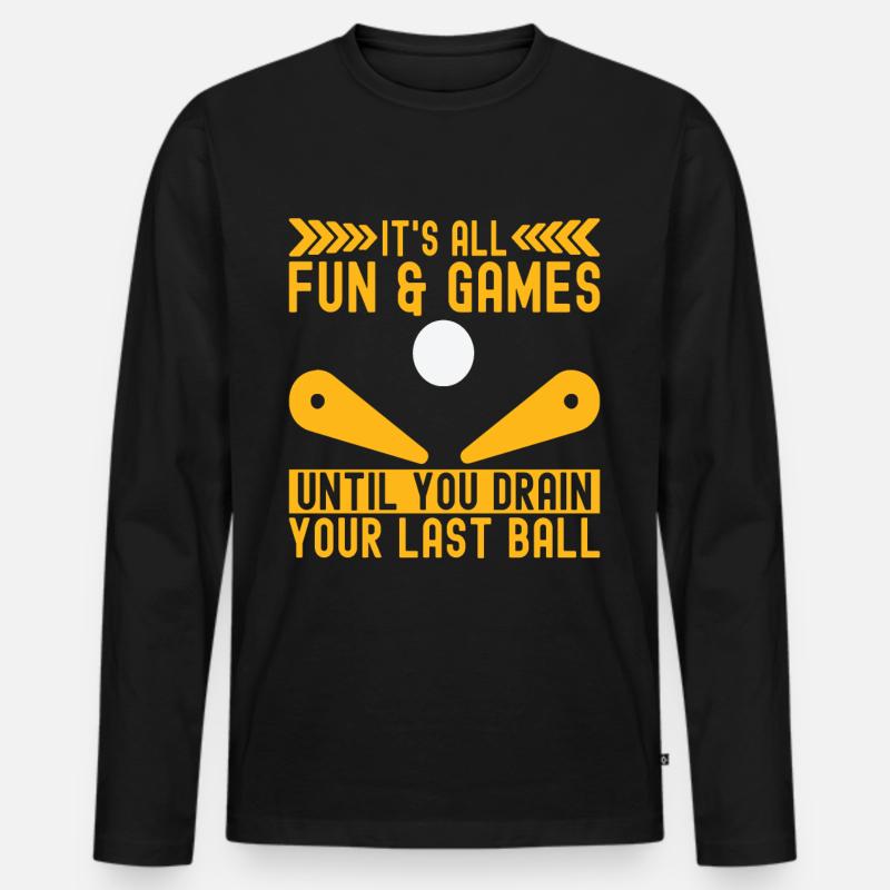 Pinball Flipper - Männer Premium Bio Langarmshirt - Schwarz