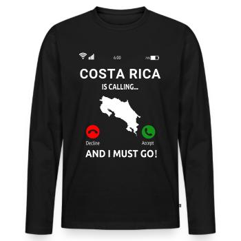 Costa Rica Central America Holidays - Men's Premium Organic Long Sleeve Shirt - black - Front - Nico (187cm)