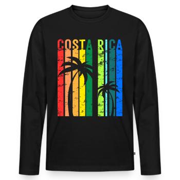 Costa Rica Central America Holidays - Men's Premium Organic Long Sleeve Shirt - black - Front - Nico (187cm)