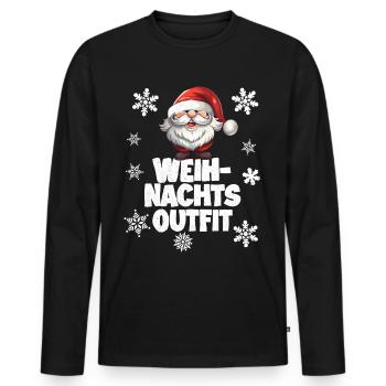 Tenue de Noël avec le Père Noël - T-shirt manches longues Premium bio Homme - noir - Devant - Nico (187cm)