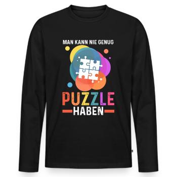 Puzzlefan Puzzler Puzzleteile Puzzle - Männer Premium Bio Langarmshirt - Schwarz - Vorne - Nico (187cm)