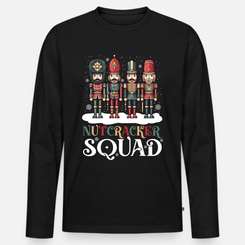 Nutcracker Squad - Männer Premium Bio Langarmshirt - Schwarz
