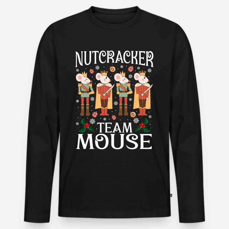 Nutcracker Team Mouse - Männer Premium Bio Langarmshirt - Schwarz