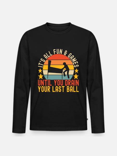 Pinball Flipper - Men's Premium Organic Long Sleeve Shirt - black
