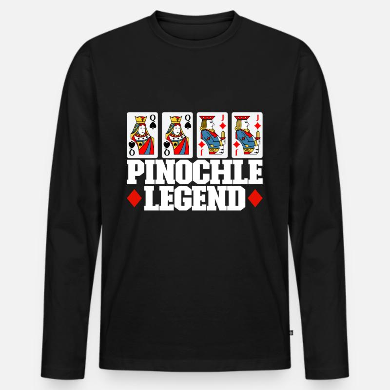 Binokel Pinochle - Männer Premium Bio Langarmshirt - Schwarz
