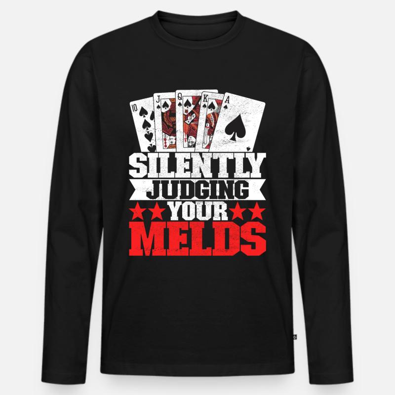 Binokel Pinochle - Männer Premium Bio Langarmshirt - Schwarz