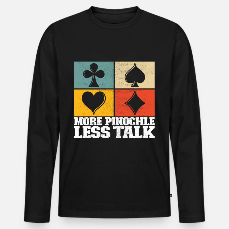 Binokel Pinochle - Männer Premium Bio Langarmshirt - Schwarz