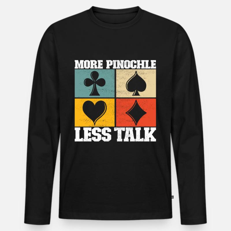 Binokel Pinochle - Männer Premium Bio Langarmshirt - Schwarz