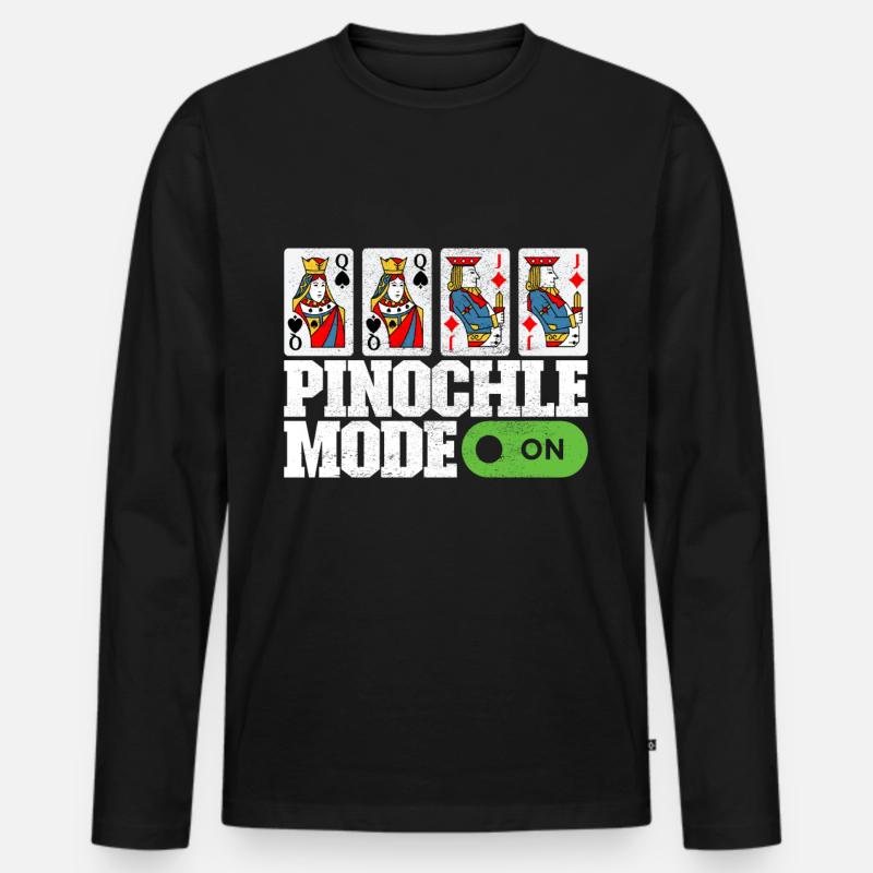 Binokel Pinochle - Männer Premium Bio Langarmshirt - Schwarz