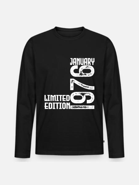 Januar 1976 Geschenk zum Jahrestag. Januar 1976. - Männer Premium Bio Langarmshirt - Schwarz