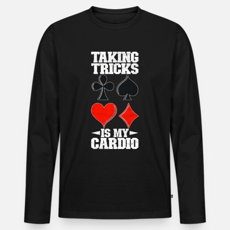 Binokel Pinochle - Männer Premium Bio Langarmshirt - Schwarz