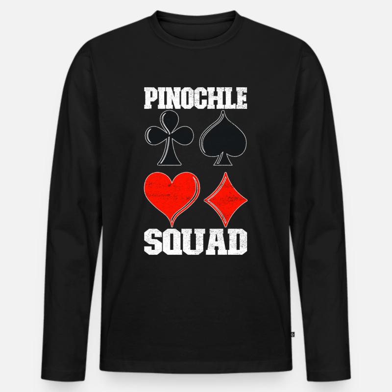 Binokel Pinochle - Männer Premium Bio Langarmshirt - Schwarz