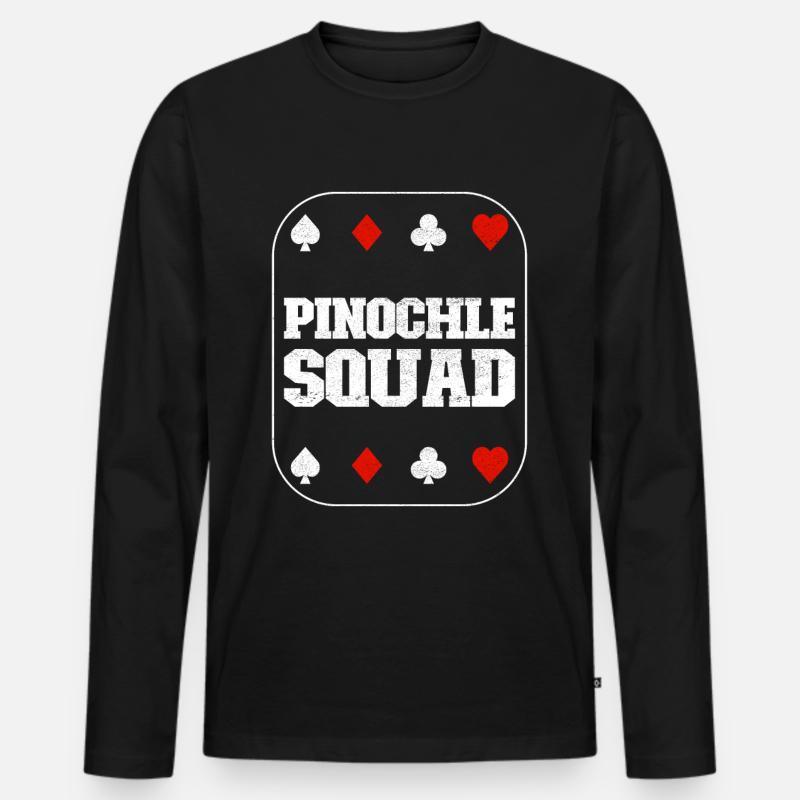 Binokel Pinochle - Männer Premium Bio Langarmshirt - Schwarz
